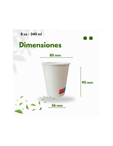 VASO TERMICO CARTON 240 CC PAQUETE DE 50 UNIDADES