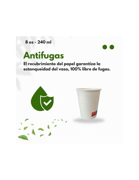 VASO TERMICO CARTON 240 CC PAQUETE DE 50 UNIDADES