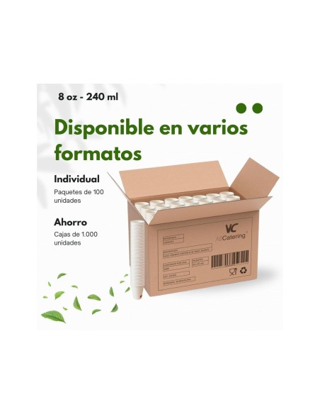 VASO TERMICO CARTON 240 CC PAQUETE DE 50 UNIDADES