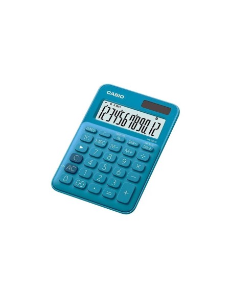 CALCULADORA CASIO MS-20UC-BU SOBREMESA 12 DIGITOS TAX +/- COLOR AZ.