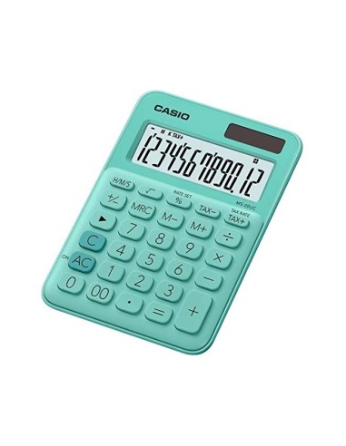 CALCULADORA CASIO MS-20UC-GN SOBREMESA 12 DIGITOS TAX +/- COLOR VE.