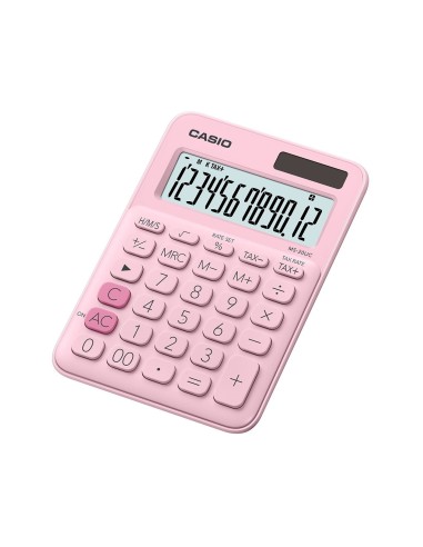 CALCULADORA CASIO MS-20UC-PK SOBREMESA 12 DIGITOS TAX +/- COLOR ROSA