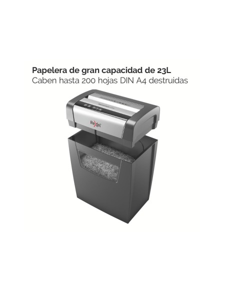 DESTRUCTORA REXEL MOMENTUM X312 CAP. 12 H.DESTRUYE GRAPAS,CLIPS 23 L