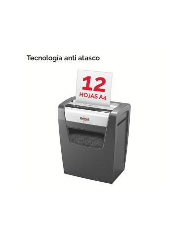 DESTRUCTORA REXEL MOMENTUM X312 CAP. 12 H.DESTRUYE GRAPAS,CLIPS 23 L