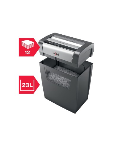 DESTRUCTORA REXEL MOMENTUM X312 CAP. 12 H.DESTRUYE GRAPAS,CLIPS 23 L