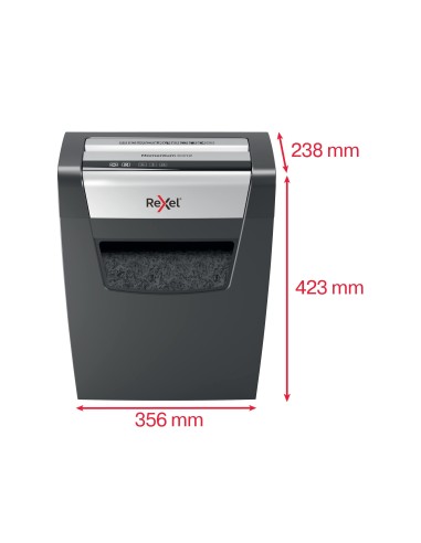 DESTRUCTORA REXEL MOMENTUM X312 CAP. 12 H.DESTRUYE GRAPAS,CLIPS 23 L