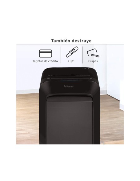 DESTRUCTORA FELLOWES LX211 12H. P5 NG. PAPELERA 23 L GRAPAS