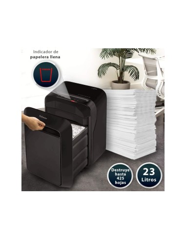 DESTRUCTORA FELLOWES LX211 12H. P5 NG. PAPELERA 23 L GRAPAS