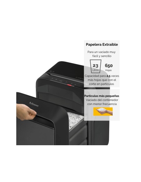 DESTRUCTORA FELLOWES LX211 12H. P5 NG. PAPELERA 23 L GRAPAS