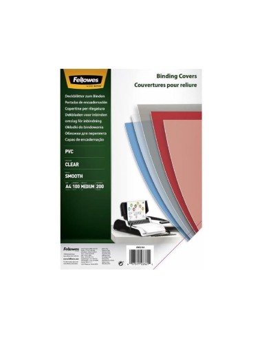 TAPA DE ENCUADERNACION FELLOWES DIN A4 PVC TRANSPARENTE CRISTAL 200
