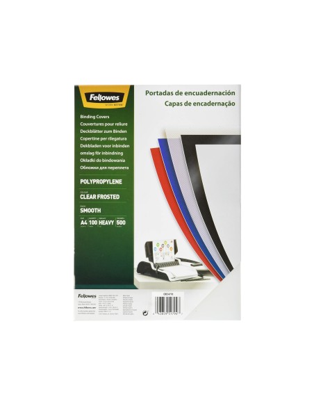 TAPA ENCUADERNACION FELLOWES A4 PP. TPTE.450 MICRAS PK.DE 100 UD.