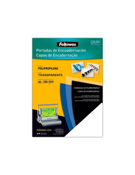 TAPA ENCUADERNACION FELLOWES A4 PP. NG. 450 MICRAS PK.DE 100 UD.