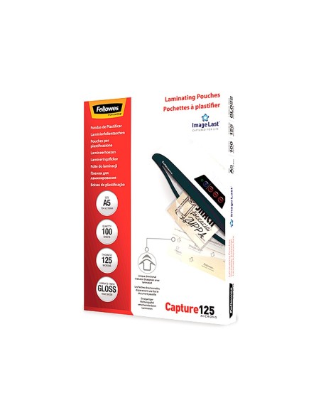 BOLSA PLASTIFICAR FELLOWES BRILLO 4º 125 MICRAS PK.100 UD.