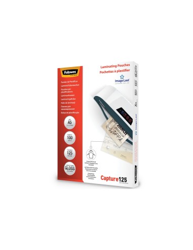 BOLSA PLASTIFICAR FELLOWES BRILLO 4º 125 MICRAS PK.100 UD.