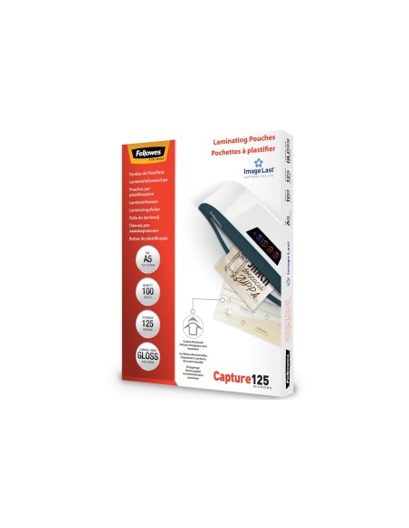 BOLSA PLASTIFICAR FELLOWES BRILLO 4º 125 MICRAS PK.100 UD.