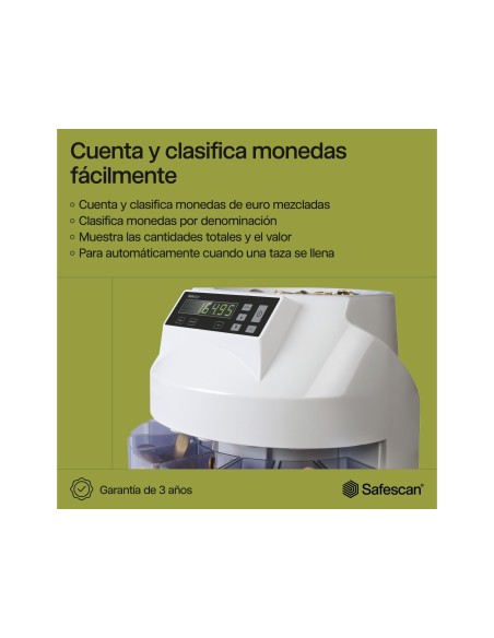 CONTADOR CLASIFICADOR MONEDAS SAFESCAN 1200/500 BILLETES/MONEDAS/MIN