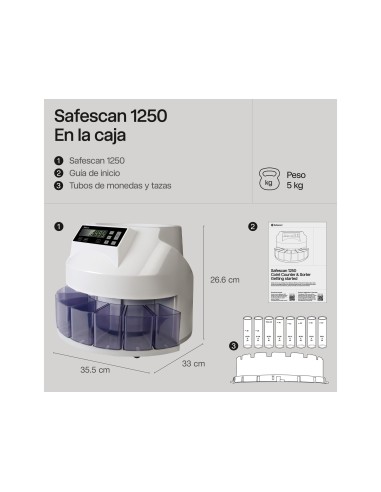 CONTADOR CLASIFICADOR MONEDAS SAFESCAN 1200/500 BILLETES/MONEDAS/MIN