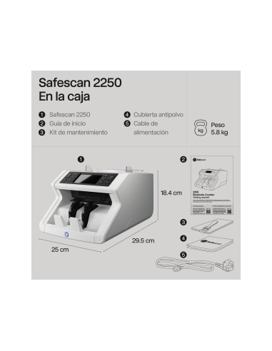 CONTADOR BILLETES SAFESCAN 2210 DETECCION ULTRAVIO. 1000 BILLETES/MIN