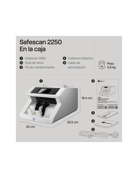 CONTADOR BILLETES SAFESCAN 2210 DETECCION ULTRAVIO. 1000 BILLETES/MIN
