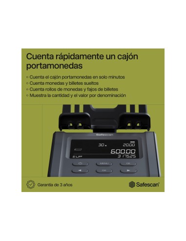 BALANZA SAFESCAN 6165 CUENTA MONEDAS BILLETES MONEDAS FAJOS BILLETES