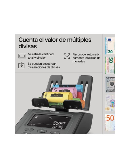 BALANZA SAFESCAN 6165 CUENTA MONEDAS BILLETES MONEDAS FAJOS BILLETES