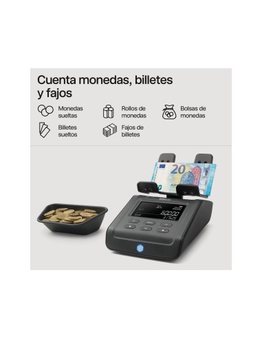BALANZA SAFESCAN 6165 CUENTA MONEDAS BILLETES MONEDAS FAJOS BILLETES