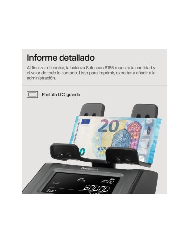 BALANZA SAFESCAN 6165 CUENTA MONEDAS BILLETES MONEDAS FAJOS BILLETES