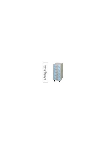 ARCHIVADOR MET.CLEN 10 BANDEJA PLASTICO 5,5CM 680X303X371MM C/RUEDAS