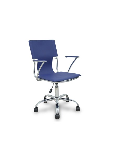 SILLA GIRATORIA PYC RESPALDO MEDIO REGULABLE ALTURA SIMILPIEL AZ.