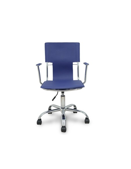SILLA GIRATORIA PYC RESPALDO MEDIO REGULABLE ALTURA SIMILPIEL AZ.