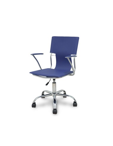 SILLA GIRATORIA PYC RESPALDO MEDIO REGULABLE ALTURA SIMILPIEL AZ.