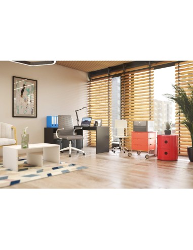 SILLA GIRATORIA PYC RESPALDO MEDIO SIMILPIEL BL.860+90X480X440MM