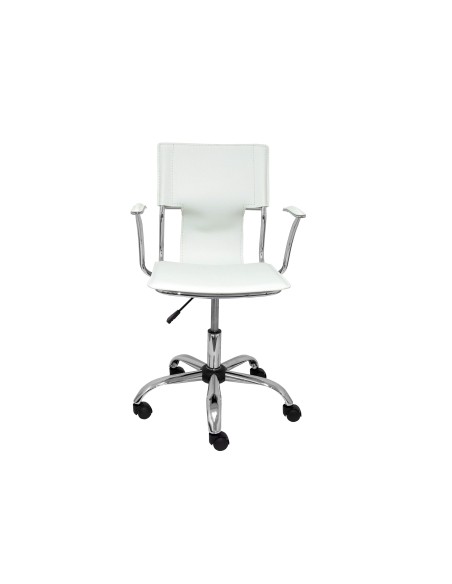 SILLA GIRATORIA PYC RESPALDO MEDIO SIMILPIEL BL.860+90X480X440MM