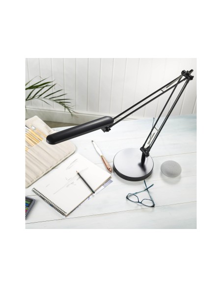 LAMPARA UNILUX MAMBO LED 5,6W DOBLE ARTICULADO ABS AL.NG. BASE 19 CM