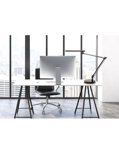 LAMPARA UNILUX MAMBO LED 5,6W DOBLE ARTICULADO ABS AL.NG. BASE 19 CM