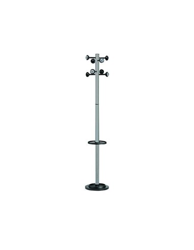 PERCHERO METALICO UNILUX ACCUEIL PIE 8 COLG. GRIS MET. 177 X 38 CM