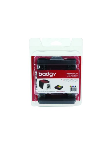 PACK CONSUMIBLE IMPRESORA BADGY 100 IMPRESIONES CINTA COLOR,100 TAR