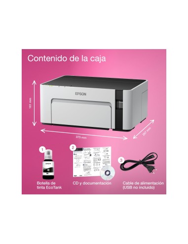 IMPRESORA EPSON ECOTANK ET-M1120 MONOCROMO 15 PPM A4 USB 150H.