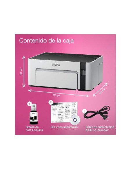 IMPRESORA EPSON ECOTANK ET-M1120 MONOCROMO 15 PPM A4 USB 150H.