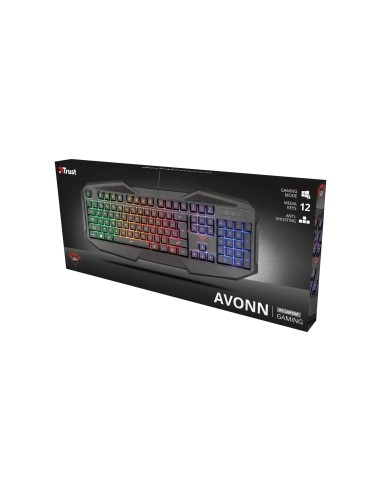 TECLADO TRUST GXT 830-RW AVONN GAMING RAINBOW USB 2.0 1,4 M