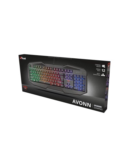 TECLADO TRUST GXT 830-RW AVONN GAMING RAINBOW USB 2.0 1,4 M