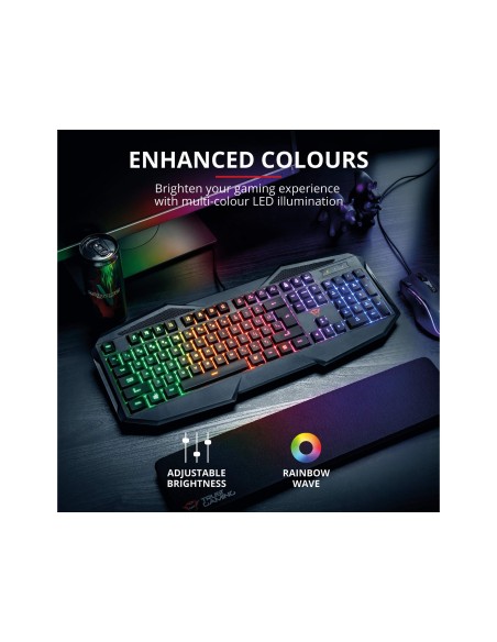 TECLADO TRUST GXT 830-RW AVONN GAMING RAINBOW USB 2.0 1,4 M
