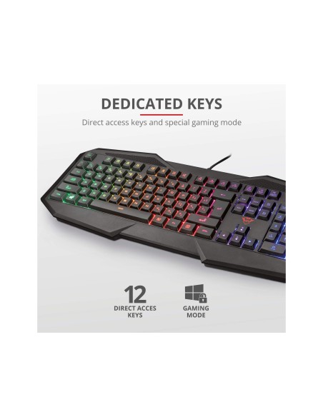 TECLADO TRUST GXT 830-RW AVONN GAMING RAINBOW USB 2.0 1,4 M