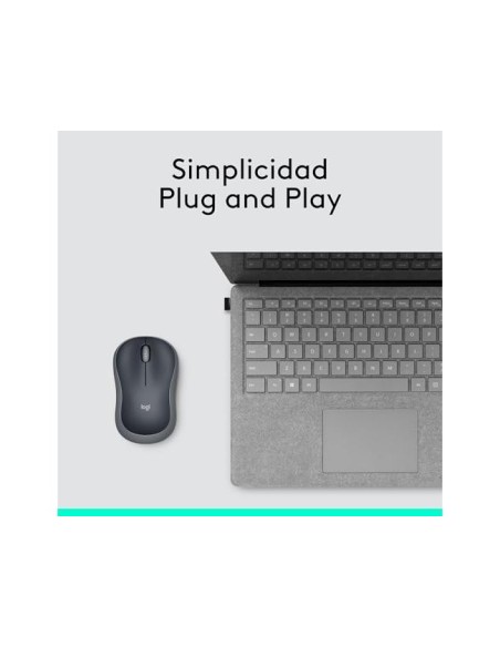 RATON LOGITECH OPTICO INALAMBRICO NANO RECEPTOR M185 GRIS  910-002235