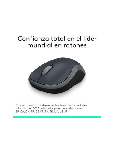 RATON LOGITECH OPTICO INALAMBRICO NANO RECEPTOR M185 GRIS  910-002235