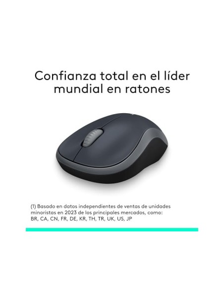 RATON LOGITECH OPTICO INALAMBRICO NANO RECEPTOR M185 GRIS  910-002235