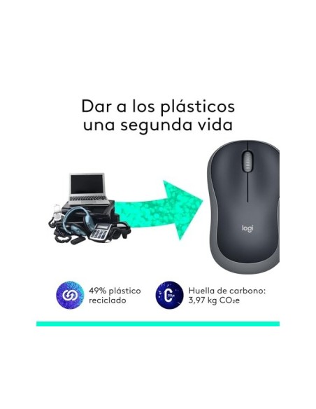 RATON LOGITECH OPTICO INALAMBRICO NANO RECEPTOR M185 GRIS  910-002235