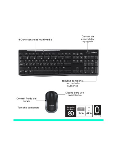 TECLADO+RATON LOGITECH MK270 INALAMBRICO NG. 920-004513