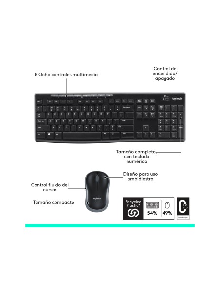 TECLADO+RATON LOGITECH MK270 INALAMBRICO NG. 920-004513