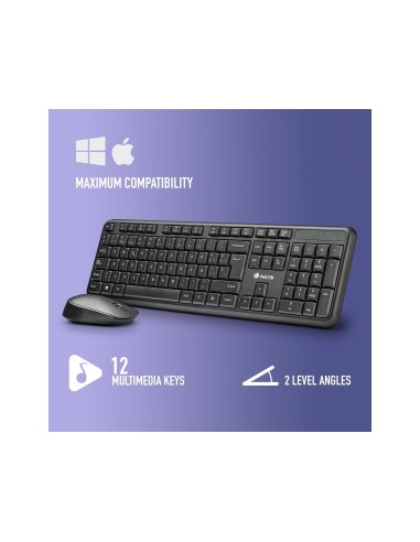 SET TECLADO RATON NGS ALLURE MULTIME INALAMBRICO USB NANO 2,4 GHZ NG.